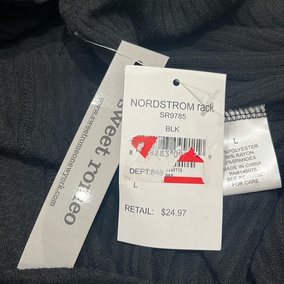 NEW Sweet Romeo Oversized Waffle Knit Henley Top Shirt Size M and L. - Picture 7 of 7